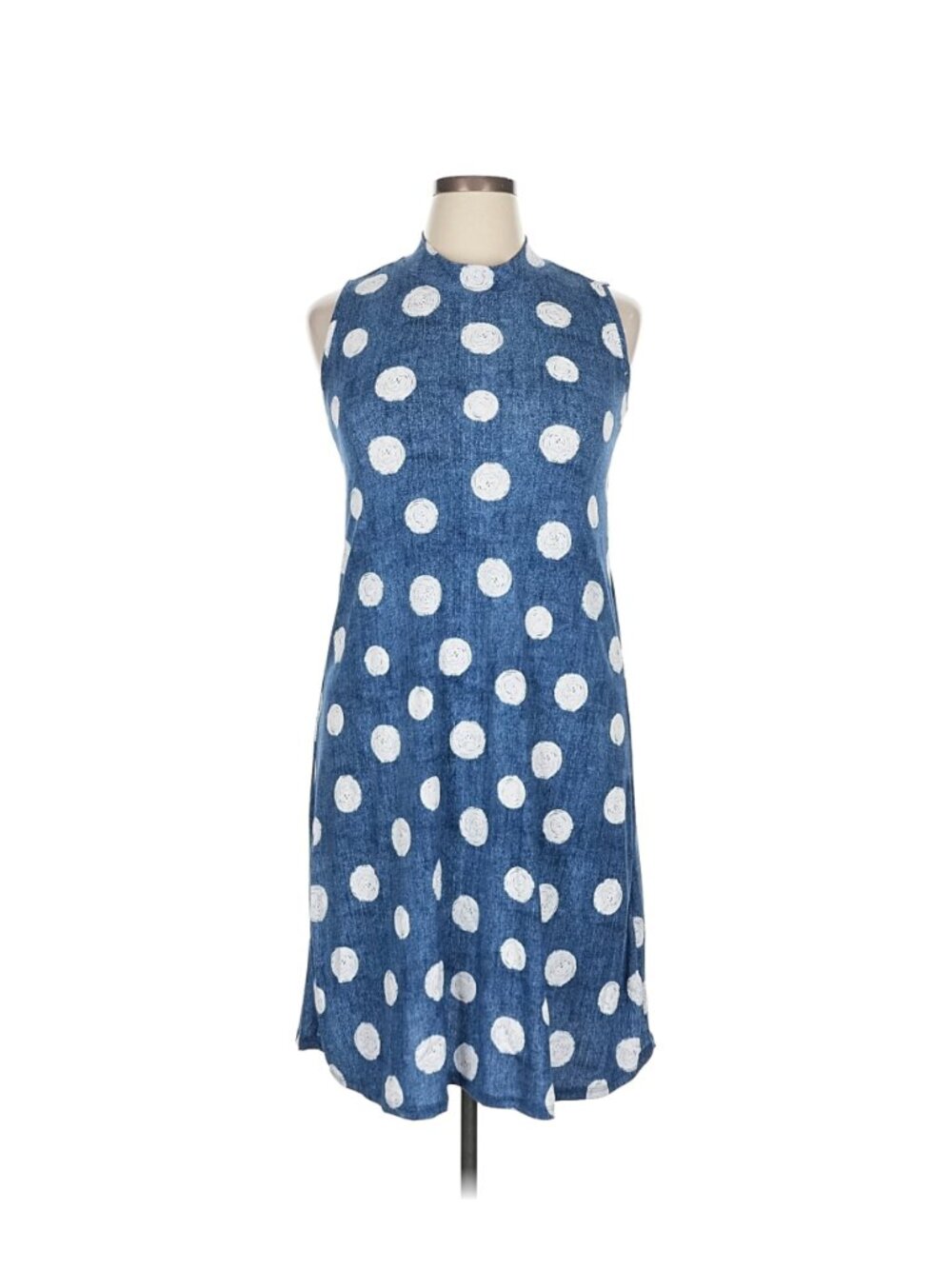 Cato Est. 1946 Royal Blue/White Polka Dot Dress - Size 14/16W - Good Condition